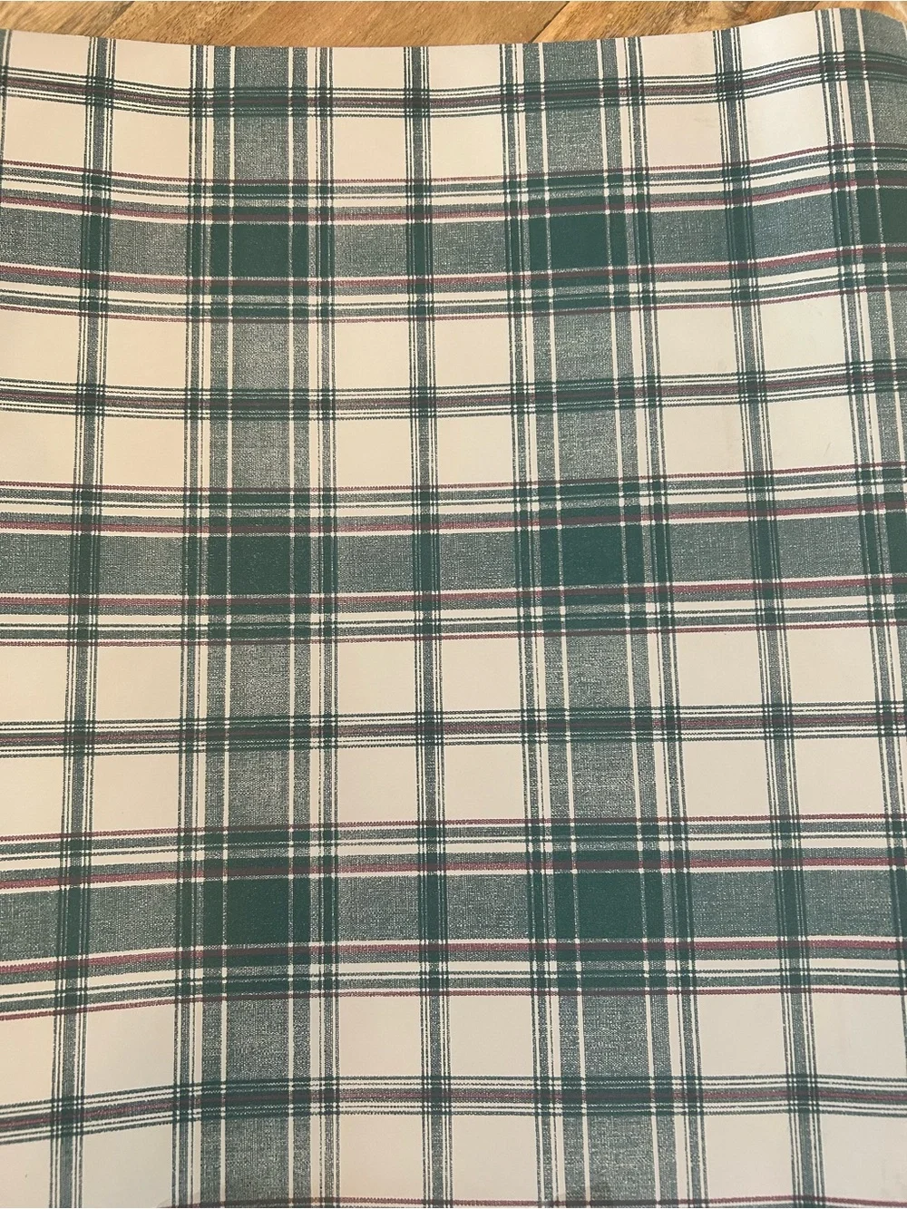 VtgYork Wall Coverings Green/BurgundyPlaid Carey Lind Double Roll 11yds L 20.5”W